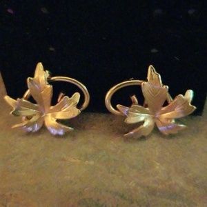 Gold Leaf Autumn Clip Earrings